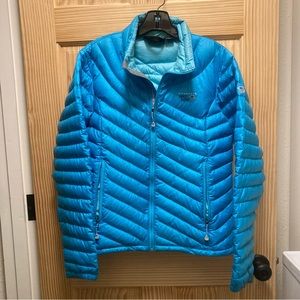 Mountain Hardwear women’s medium blue down jacket ultralight
